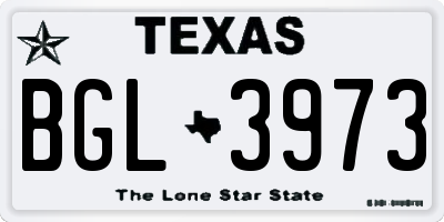 TX license plate BGL3973
