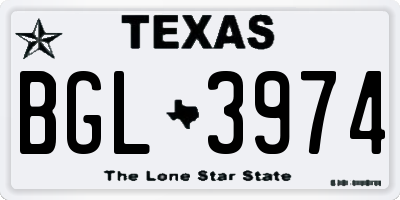 TX license plate BGL3974