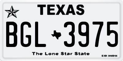 TX license plate BGL3975