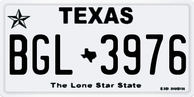 TX license plate BGL3976