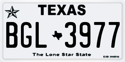 TX license plate BGL3977