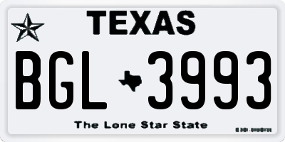 TX license plate BGL3993
