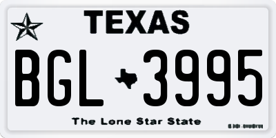 TX license plate BGL3995