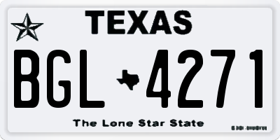 TX license plate BGL4271