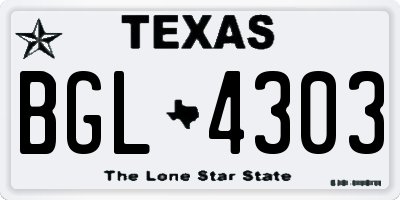 TX license plate BGL4303