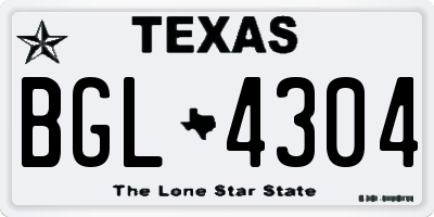 TX license plate BGL4304