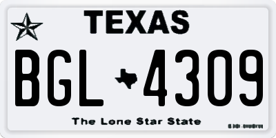 TX license plate BGL4309