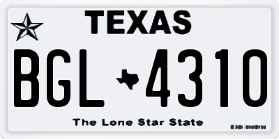 TX license plate BGL4310