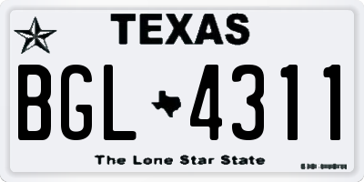 TX license plate BGL4311