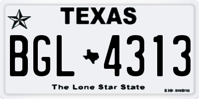 TX license plate BGL4313