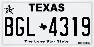 TX license plate BGL4319