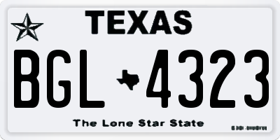 TX license plate BGL4323