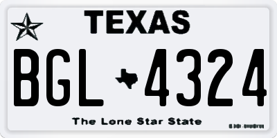TX license plate BGL4324