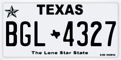 TX license plate BGL4327