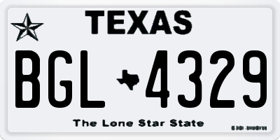 TX license plate BGL4329