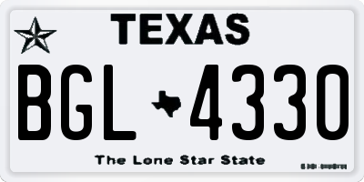 TX license plate BGL4330