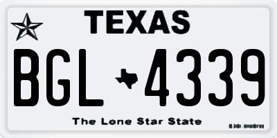 TX license plate BGL4339