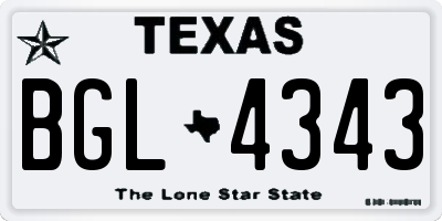 TX license plate BGL4343