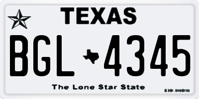 TX license plate BGL4345