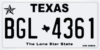TX license plate BGL4361
