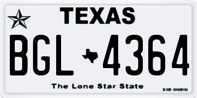 TX license plate BGL4364