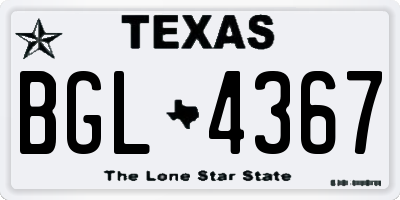 TX license plate BGL4367