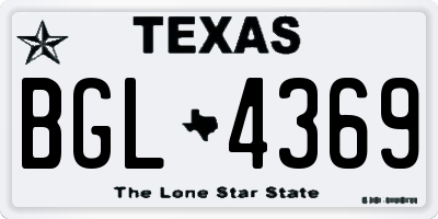 TX license plate BGL4369