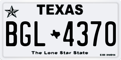TX license plate BGL4370