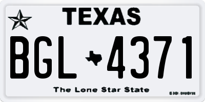 TX license plate BGL4371