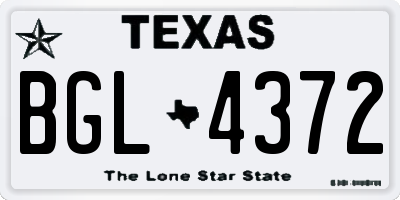 TX license plate BGL4372