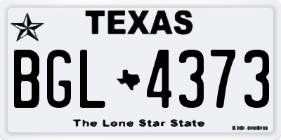 TX license plate BGL4373