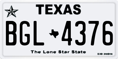TX license plate BGL4376