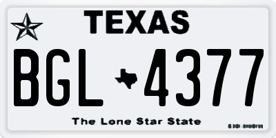 TX license plate BGL4377
