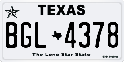 TX license plate BGL4378