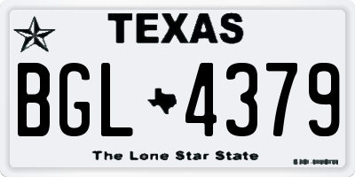 TX license plate BGL4379