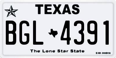 TX license plate BGL4391
