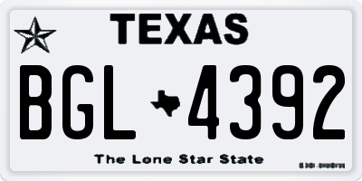 TX license plate BGL4392