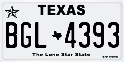 TX license plate BGL4393