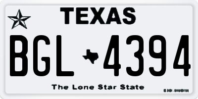 TX license plate BGL4394