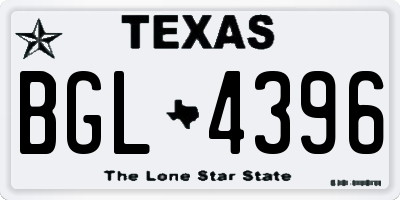 TX license plate BGL4396