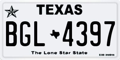 TX license plate BGL4397