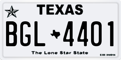 TX license plate BGL4401