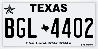 TX license plate BGL4402