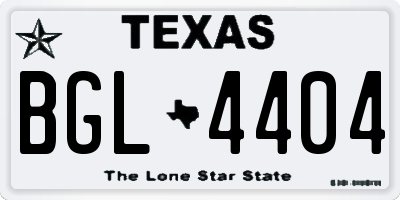 TX license plate BGL4404