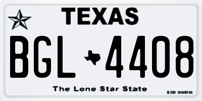 TX license plate BGL4408