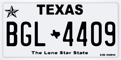TX license plate BGL4409