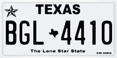 TX license plate BGL4410