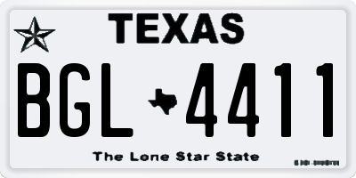 TX license plate BGL4411