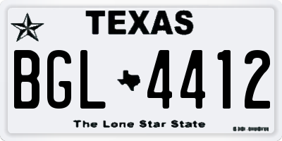 TX license plate BGL4412