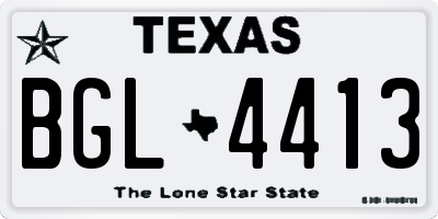 TX license plate BGL4413